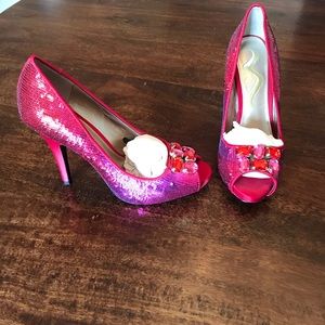 Wizard of oz inspired ruby red high heels